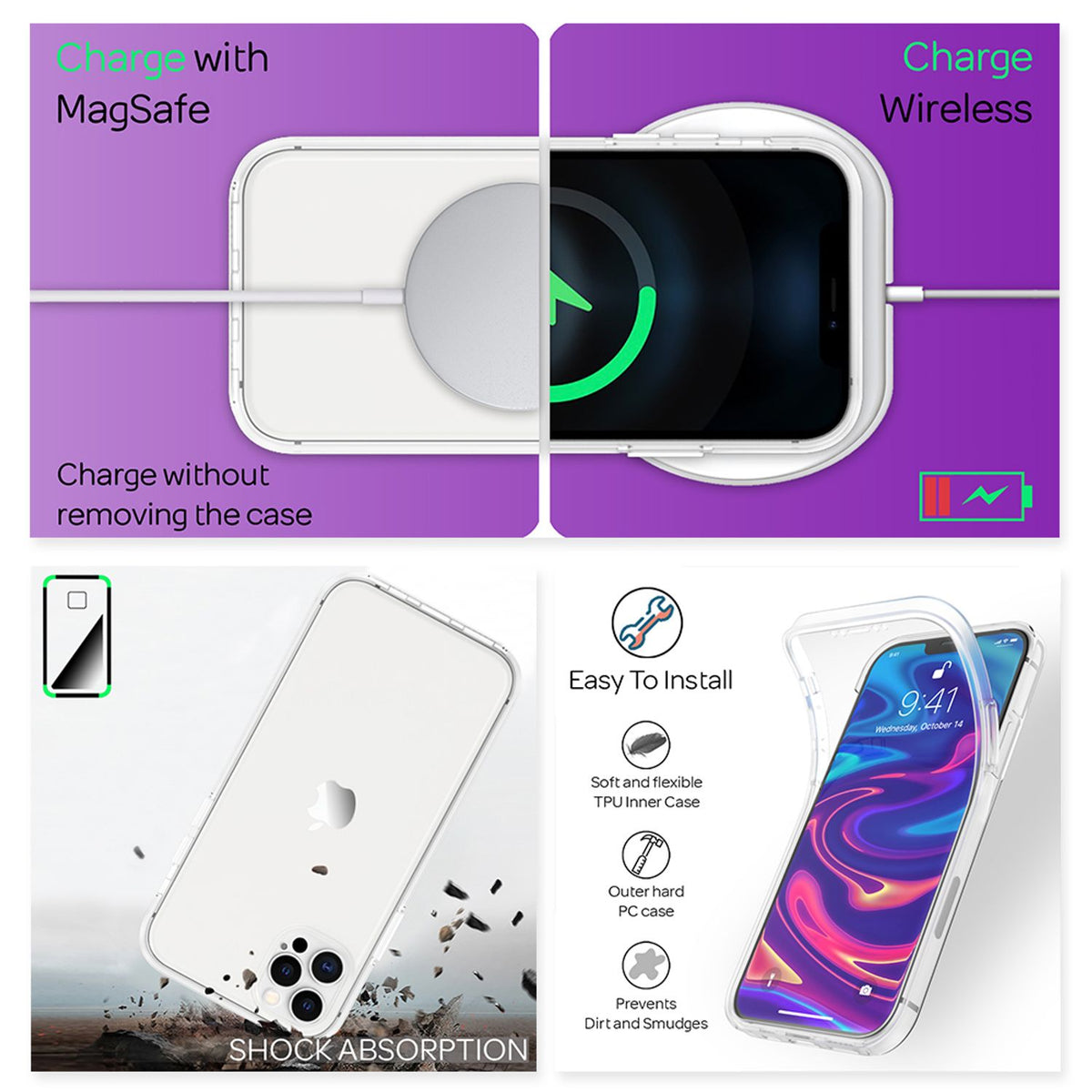 NALIA 360° Hülle für iPhone 12 Pro Max – Vorne & Hinten Schutz – 360GUARD (Full-Body Case) – Marke aus Berlin