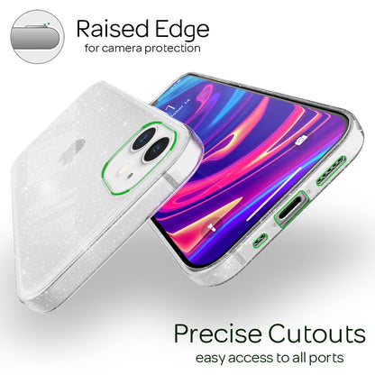 NALIA Glitzerhülle für iPhone 12 Mini – Funkelndes Silikon Case – DAZZLIN (Transparent & Stoßfest) – Marke aus Berlin