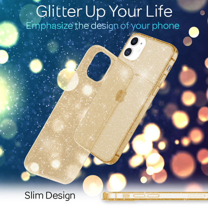NALIA Glitzerhülle für iPhone 12 Mini – Funkelndes Silikon Case – DAZZLIN (Transparent & Stoßfest) – Marke aus Berlin