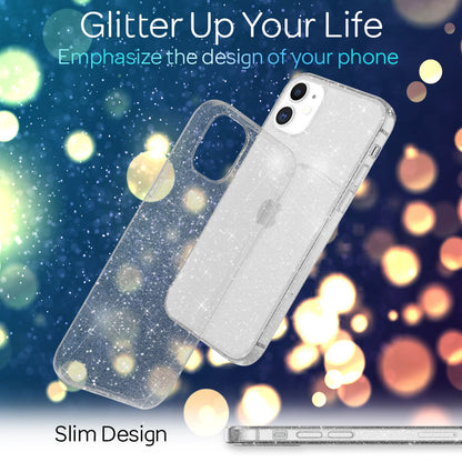 NALIA Glitzerhülle für iPhone 12 Mini – Funkelndes Silikon Case – DAZZLIN (Transparent & Stoßfest) – Marke aus Berlin