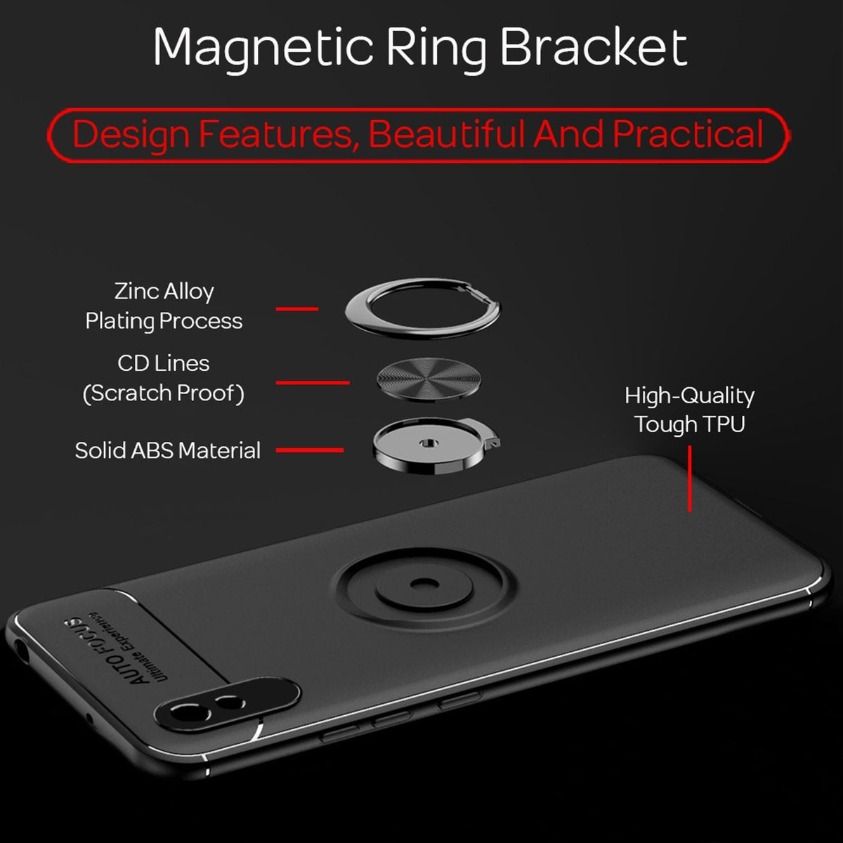 NALIA Ringhülle für Xiaomi Redmi 9A – Ring-Ständer 360° & für Magnet-Halter – GRIP360 (Mattiertes Silikon Case) – Marke aus Berlin
