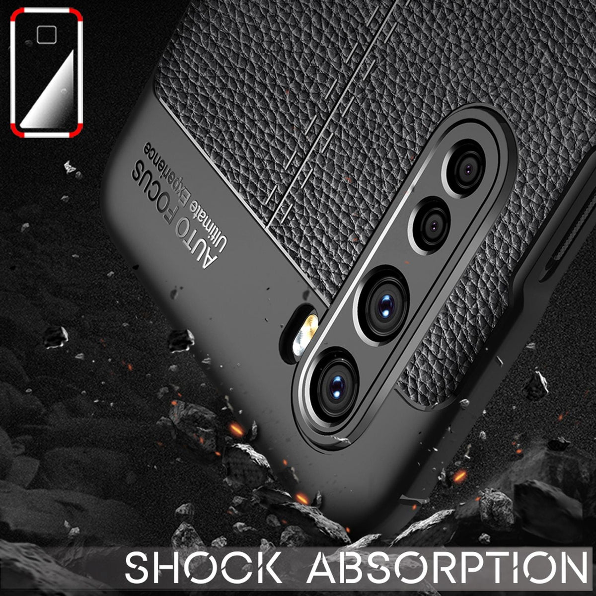 NALIA Design Case kompatibel mit OnePlus Nord Hülle, Leder Look Stylische Handyhülle Stoßfeste Silikon Schutzhülle, Slim Phone Backcover Bumper Skin Dünne Handy-Tasche Cover Etui Kratzfest - Schwarz