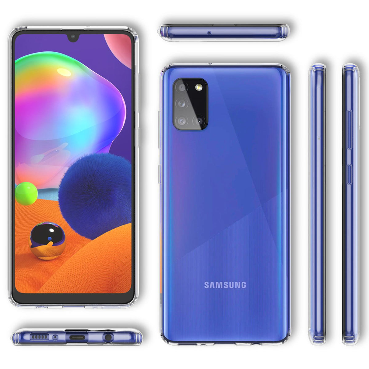 NALIA Klare Schutzhülle kompatibel mit Samsung Galaxy A31 Hülle, Transparentes Kratzfestes Hard Backcover & Silikon Bumper, Durchsichtige Kunststoff Handyhülle Phone Case, Schutz Cover Handy-Tasche