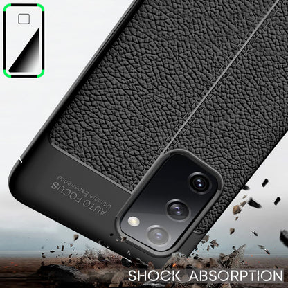 NALIA Design Case kompatibel mit Samsung Galaxy S20 FE Hülle, Leder Look Stylische Handyhülle Stoßfeste Silikon Schutzhülle, Slim Phone Backcover Dünne Handy-Tasche Cover Bumper Kratzfest - Schwarz