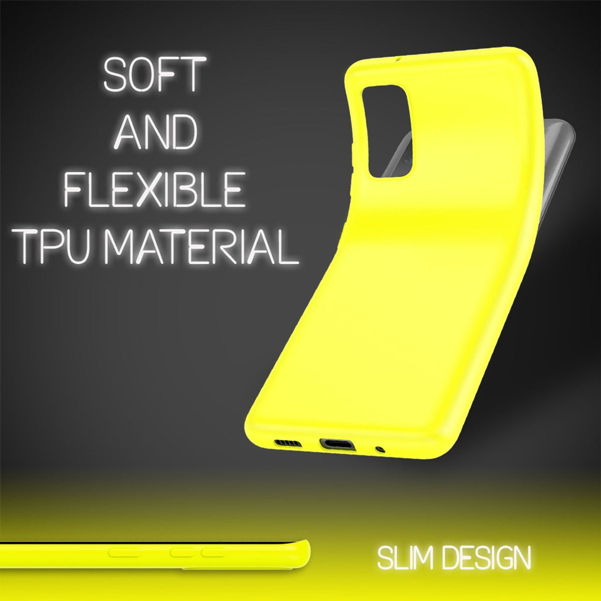 NALIA Neon Silikonhülle für Samsung Galaxy S20 FE – Soft-Touch & Signal-Neon – NEONSHOCK (Matte Schutzhülle) – Marke aus Berlin
