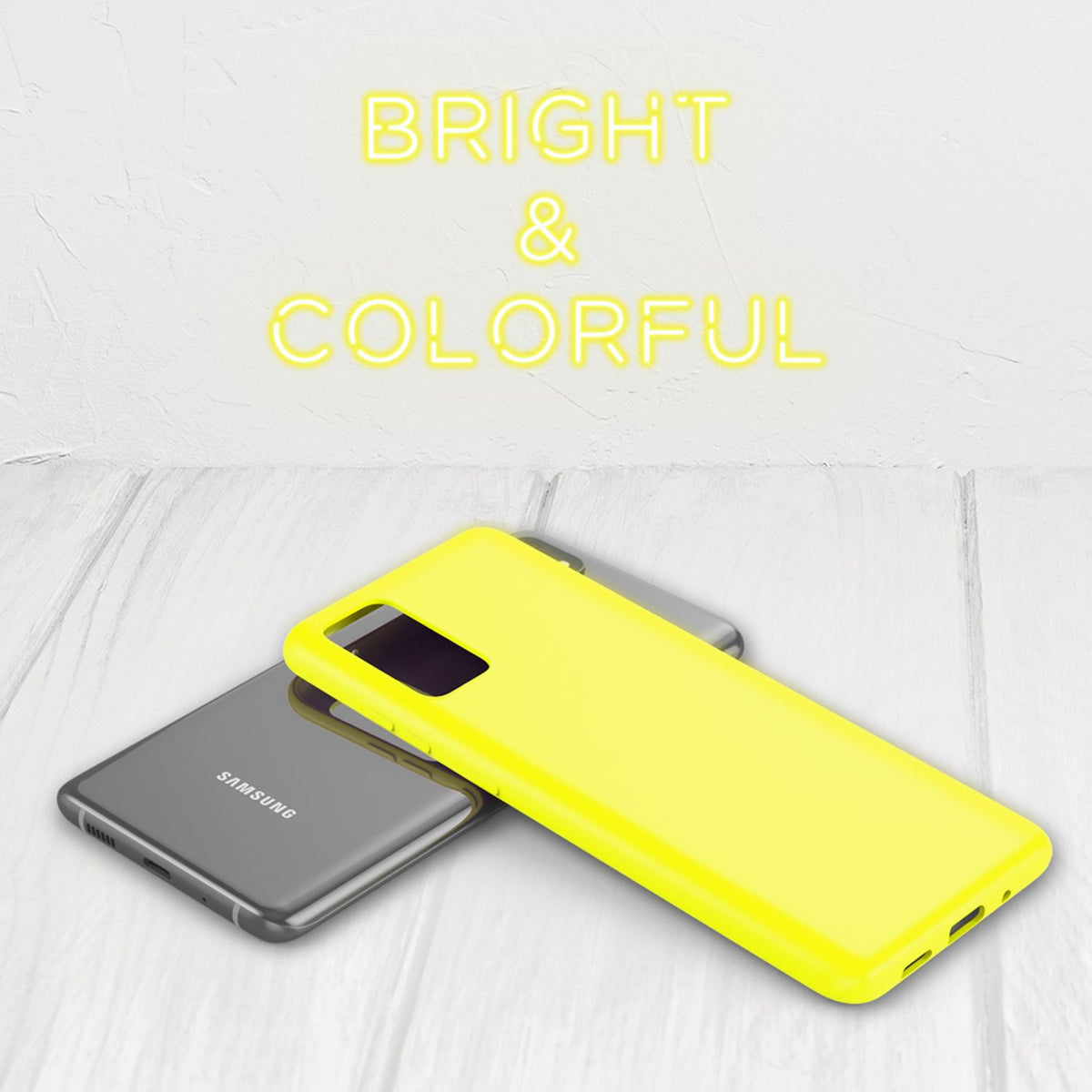 NALIA Neon Silikonhülle für Samsung Galaxy S20 FE – Soft-Touch & Signal-Neon – NEONSHOCK (Matte Schutzhülle) – Marke aus Berlin