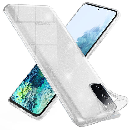 NALIA Glitzerhülle für Samsung Galaxy S20 FE – Funkelndes Silikon Case – DAZZLIN (Transparent & Stoßfest) – Marke aus Berlin