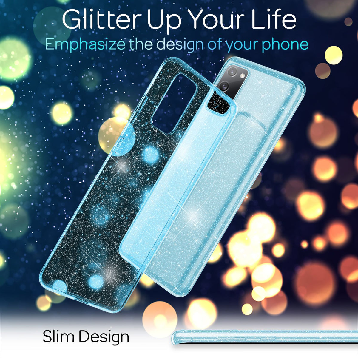 NALIA Glitzerhülle für Samsung Galaxy S20 FE – Funkelndes Silikon Case – DAZZLIN (Transparent & Stoßfest) – Marke aus Berlin