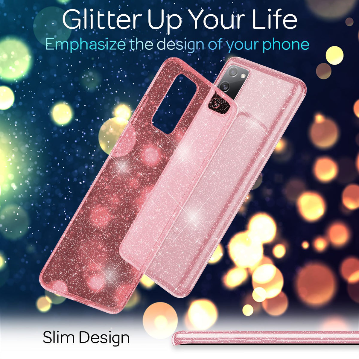 NALIA Glitzerhülle für Samsung Galaxy S20 FE – Funkelndes Silikon Case – DAZZLIN (Transparent & Stoßfest) – Marke aus Berlin