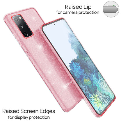 NALIA Glitzerhülle für Samsung Galaxy S20 FE – Funkelndes Silikon Case – DAZZLIN (Transparent & Stoßfest) – Marke aus Berlin