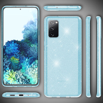 NALIA Glitzerhülle für Samsung Galaxy S20 FE – Funkelndes Silikon Case – DAZZLIN (Transparent & Stoßfest) – Marke aus Berlin