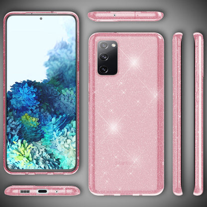 NALIA Glitzerhülle für Samsung Galaxy S20 FE – Funkelndes Silikon Case – DAZZLIN (Transparent & Stoßfest) – Marke aus Berlin