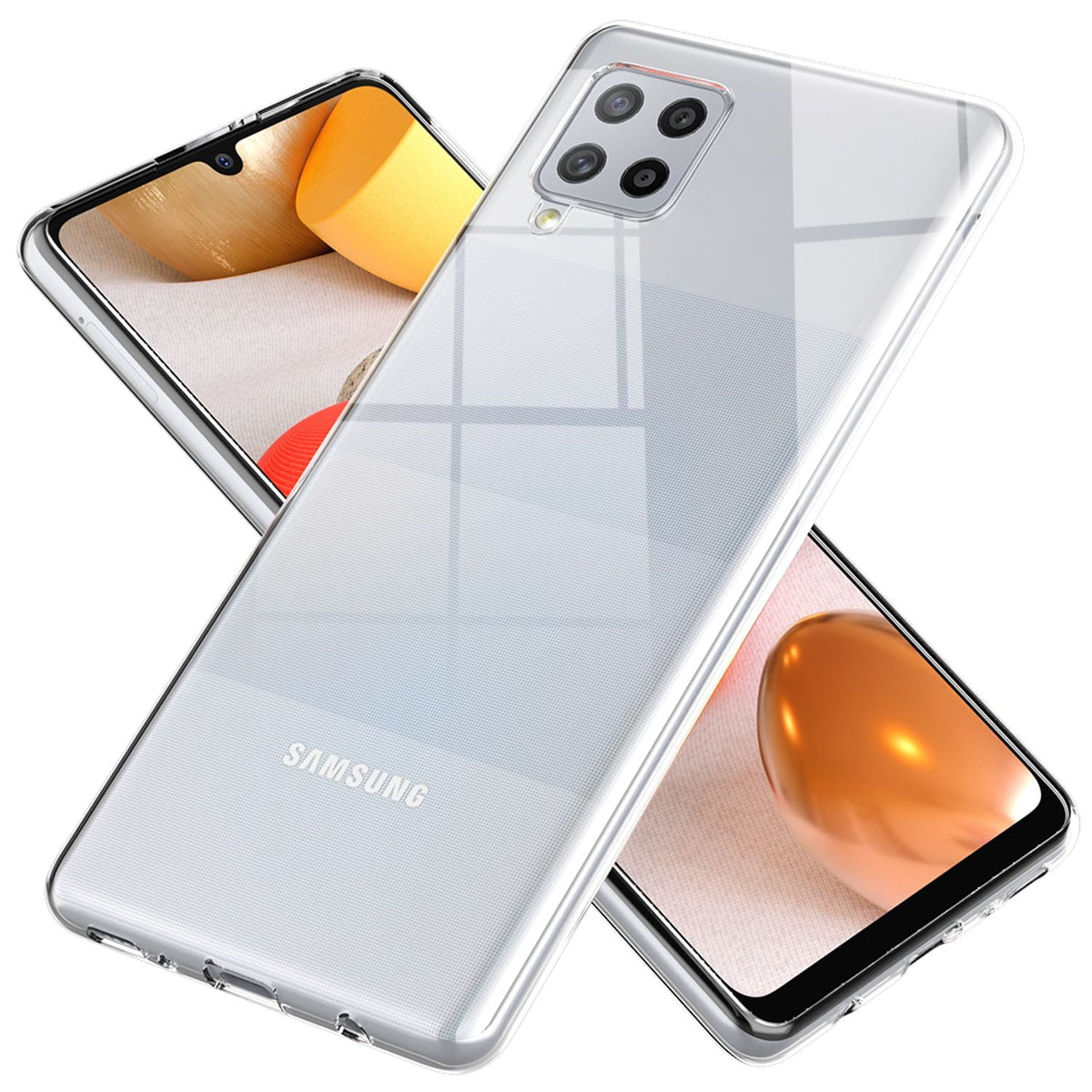 NALIA Transparente Silikonhülle für Samsung Galaxy A42 5G – Anti-Gelb & Rutschfest – GLAZE (Handyhülle Kristallklar, Schlank & Stoßfest) – Marke aus Berlin