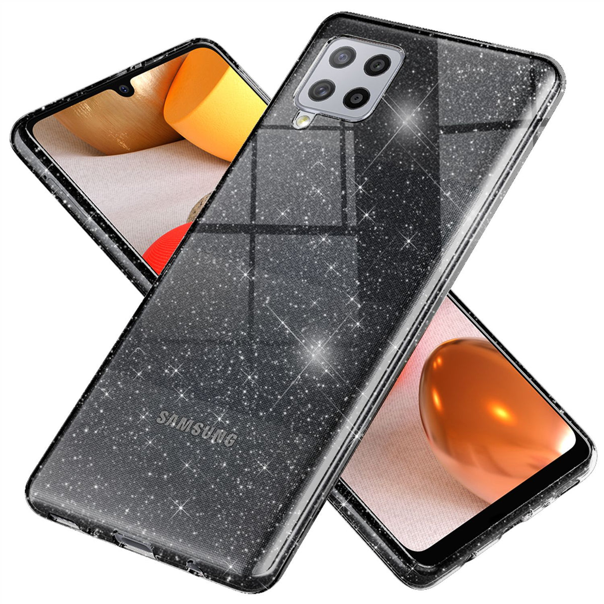 NALIA Glitzerhülle für Samsung Galaxy A42 5G – Funkelndes Silikon Case – DAZZLIN (Transparent & Stoßfest) – Marke aus Berlin