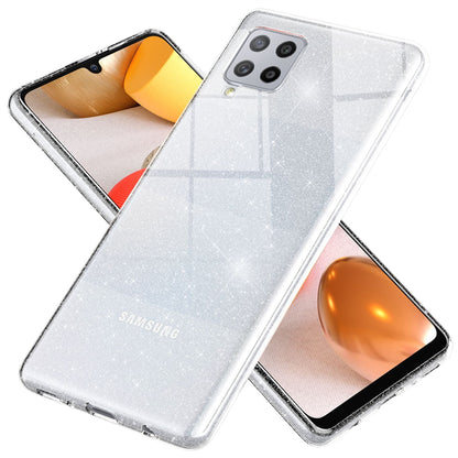 NALIA Glitzerhülle für Samsung Galaxy A42 5G – Funkelndes Silikon Case – DAZZLIN (Transparent & Stoßfest) – Marke aus Berlin