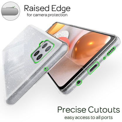 NALIA Glitzerhülle für Samsung Galaxy A42 5G – Funkelndes Silikon Case – DAZZLIN (Transparent & Stoßfest) – Marke aus Berlin