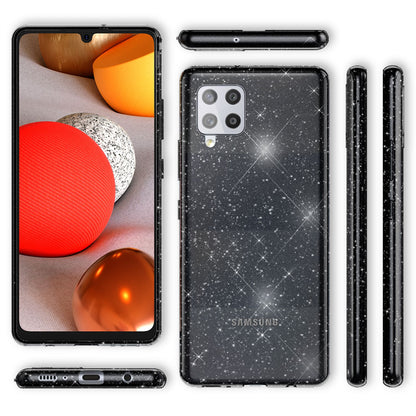 NALIA Glitzerhülle für Samsung Galaxy A42 5G – Funkelndes Silikon Case – DAZZLIN (Transparent & Stoßfest) – Marke aus Berlin