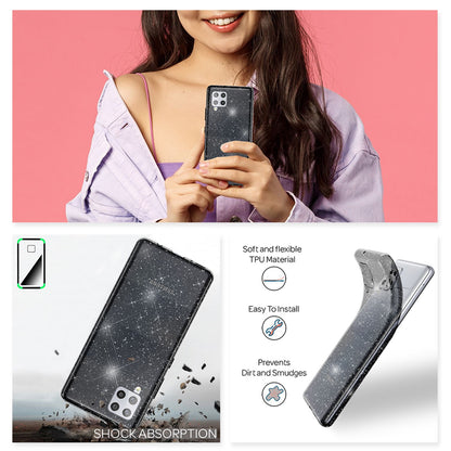 NALIA Glitzerhülle für Samsung Galaxy A42 5G – Funkelndes Silikon Case – DAZZLIN (Transparent & Stoßfest) – Marke aus Berlin