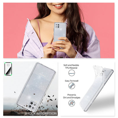 NALIA Glitzerhülle für Samsung Galaxy A42 5G – Funkelndes Silikon Case – DAZZLIN (Transparent & Stoßfest) – Marke aus Berlin