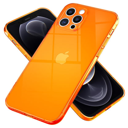 NALIA Neon Silikonhülle für iPhone 12 Pro – Knallige Signal-Farbe & Linsenschutz – VIBE (Transparentes Case) – Marke aus Berlin