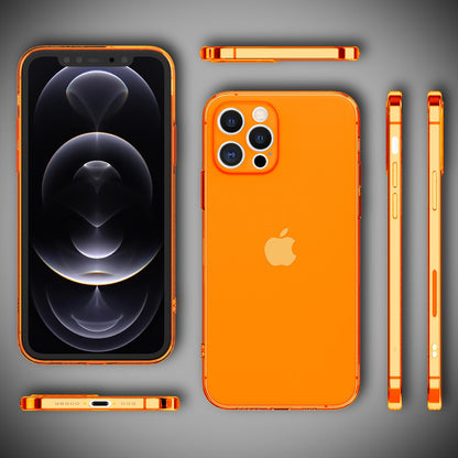 NALIA Neon Silikonhülle für iPhone 12 Pro – Knallige Signal-Farbe & Linsenschutz – VIBE (Transparentes Case) – Marke aus Berlin