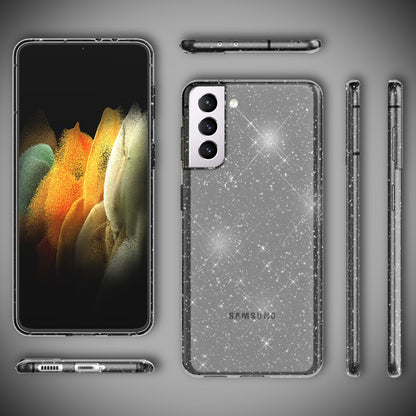 NALIA Glitzerhülle für Samsung Galaxy S21 Plus – Funkelndes Silikon Case – DAZZLIN (Transparent & Stoßfest) – Marke aus Berlin