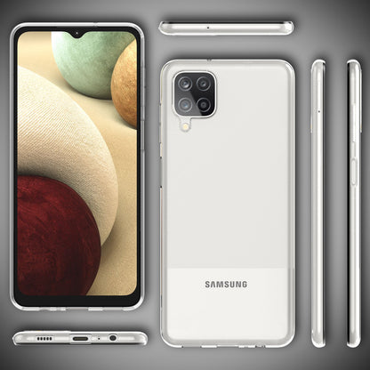 NALIA Transparente Silikonhülle für Samsung Galaxy A12 – Anti-Gelb & Rutschfest – GLAZE (Handyhülle Kristallklar, Schlank & Stoßfest) – Marke aus Berlin