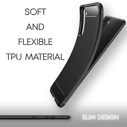 NALIA Silikonhülle für Samsung Galaxy S21 Plus – Rutschfest & Matt – VORTEX (Gebürstete Optik & Carbon Design) – Marke aus Berlin