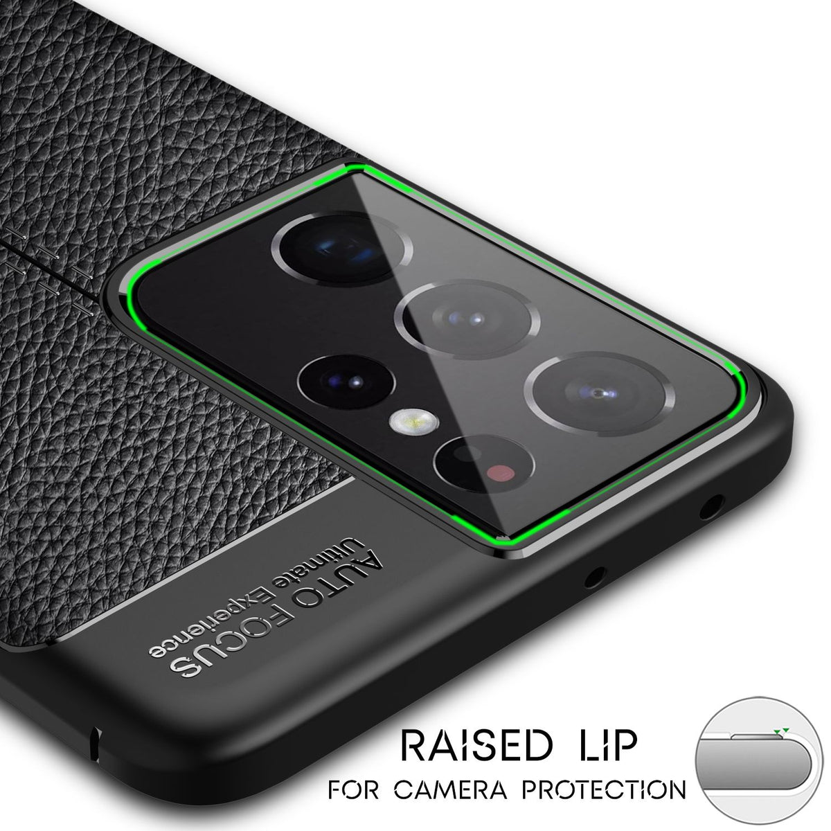 NALIA Leder-Optik Silikon Case für Samsung Galaxy S21 Ultra – Griffig & Matt – BARRON Handyhülle (Anti-Fingerprint, Stoßfest & Robust) – Marke aus Berlin