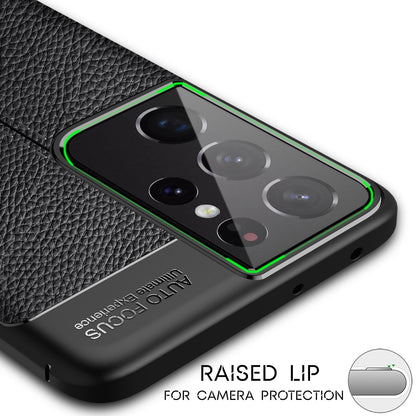 NALIA Leder-Optik Silikon Case für Samsung Galaxy S21 Ultra – Griffig & Matt – BARRON Handyhülle (Anti-Fingerprint, Stoßfest & Robust) – Marke aus Berlin