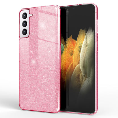 NALIA Glitzerhülle für Samsung Galaxy S21 – Funkelnder Glitzer-Look & Grip – SHINEPOP (Silikon Case) – Marke aus Berlin