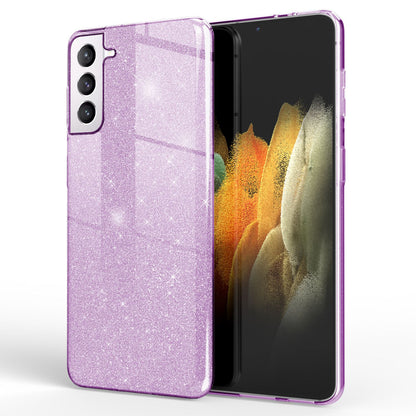 NALIA Glitzerhülle für Samsung Galaxy S21 – Funkelnder Glitzer-Look & Grip – SHINEPOP (Silikon Case) – Marke aus Berlin