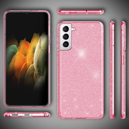 NALIA Glitzerhülle für Samsung Galaxy S21 – Funkelnder Glitzer-Look & Grip – SHINEPOP (Silikon Case) – Marke aus Berlin