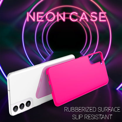 NALIA Neon Silikonhülle für Samsung Galaxy S21 – Soft-Touch & Signal-Neon – NEONSHOCK (Matte Schutzhülle) – Marke aus Berlin