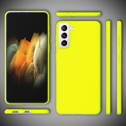 NALIA Neon Silikonhülle für Samsung Galaxy S21 – Soft-Touch & Signal-Neon – NEONSHOCK (Matte Schutzhülle) – Marke aus Berlin