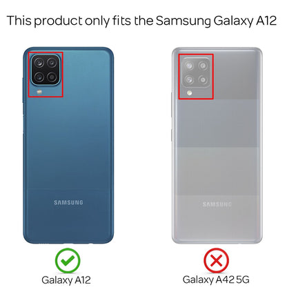 NALIA Handykette für Samsung Galaxy A12 – Transparentes Hybrid-Case & Band – HANGIT (Anti-Gelb Rückseite & Verstellbar) – Marke aus Berlin
