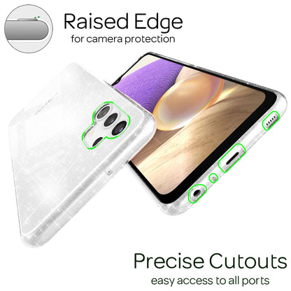 NALIA Glitzerhülle für Samsung Galaxy A32 5G – Funkelndes Silikon Case – DAZZLIN (Transparent & Stoßfest) – Marke aus Berlin