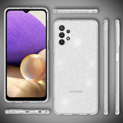 NALIA Glitzerhülle für Samsung Galaxy A32 5G – Funkelndes Silikon Case – DAZZLIN (Transparent & Stoßfest) – Marke aus Berlin