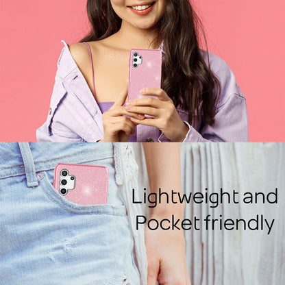 NALIA Glitzerhülle für Samsung Galaxy A32 5G – Funkelnder Glitzer-Look & Grip – SHINEPOP (Silikon Case) – Marke aus Berlin