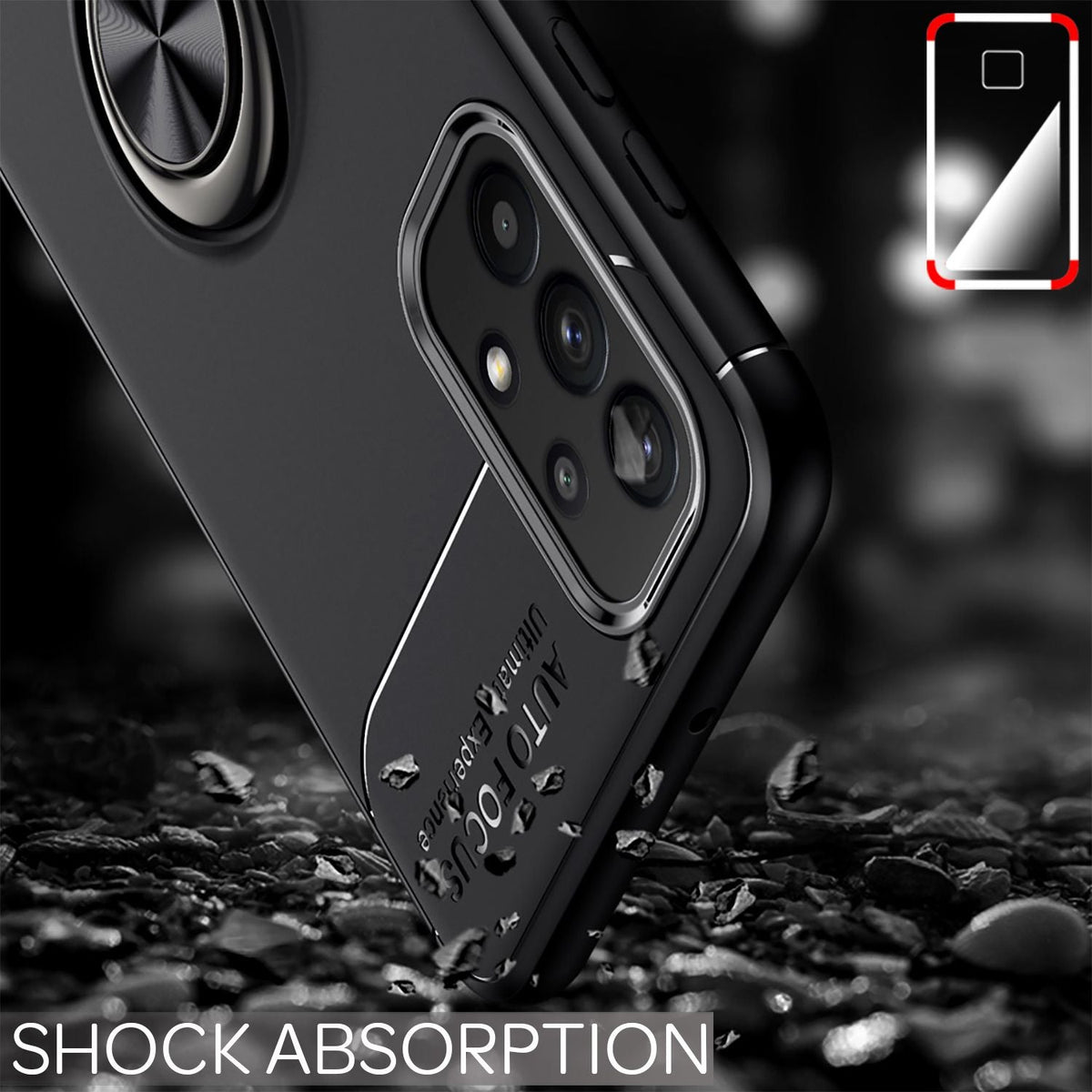 NALIA Ringhülle für Samsung Galaxy A32 5G – Ring-Ständer 360° & für Magnet-Halter – GRIP360 (Mattiertes Silikon Case) – Marke aus Berlin