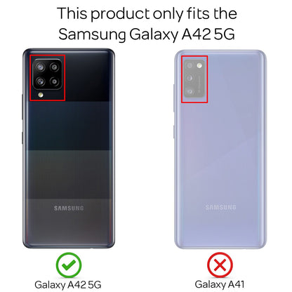 NALIA Handykette für Samsung Galaxy A42 5G – Transparentes Hybrid-Case & Band – HANGIT (Anti-Gelb Rückseite & Verstellbar) – Marke aus Berlin