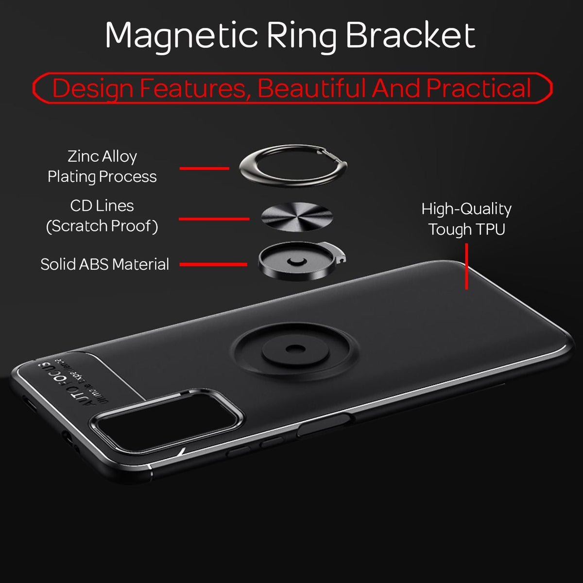 NALIA Ringhülle für Xiaomi Redmi 9T – Ring-Ständer 360° & für Magnet-Halter – GRIP360 (Mattiertes Silikon Case) – Marke aus Berlin