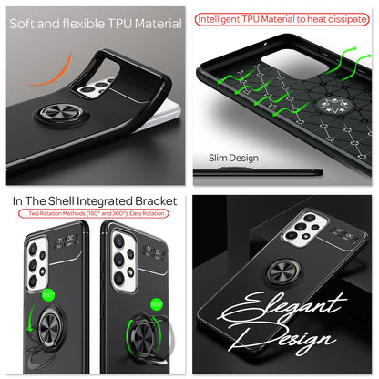 NALIA Ringhülle für Samsung Galaxy A52 / A52 5G / A52s 5G – Ring-Ständer 360° & für Magnet-Halter – GRIP360 (Mattiertes Silikon Case) – Marke aus Berlin