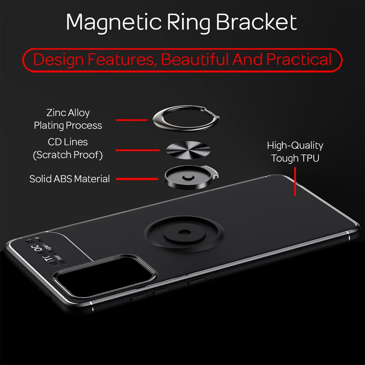 NALIA Ringhülle für Samsung Galaxy A52 / A52 5G / A52s 5G – Ring-Ständer 360° & für Magnet-Halter – GRIP360 (Mattiertes Silikon Case) – Marke aus Berlin