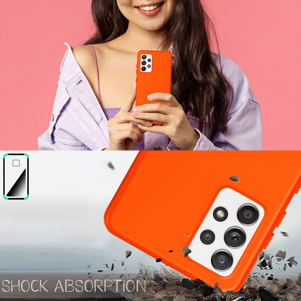 NALIA Neon Silikonhülle für Samsung Galaxy A52 / A52 5G / A52s 5G – Soft-Touch & Signal-Neon – NEONSHOCK (Matte Schutzhülle) – Marke aus Berlin