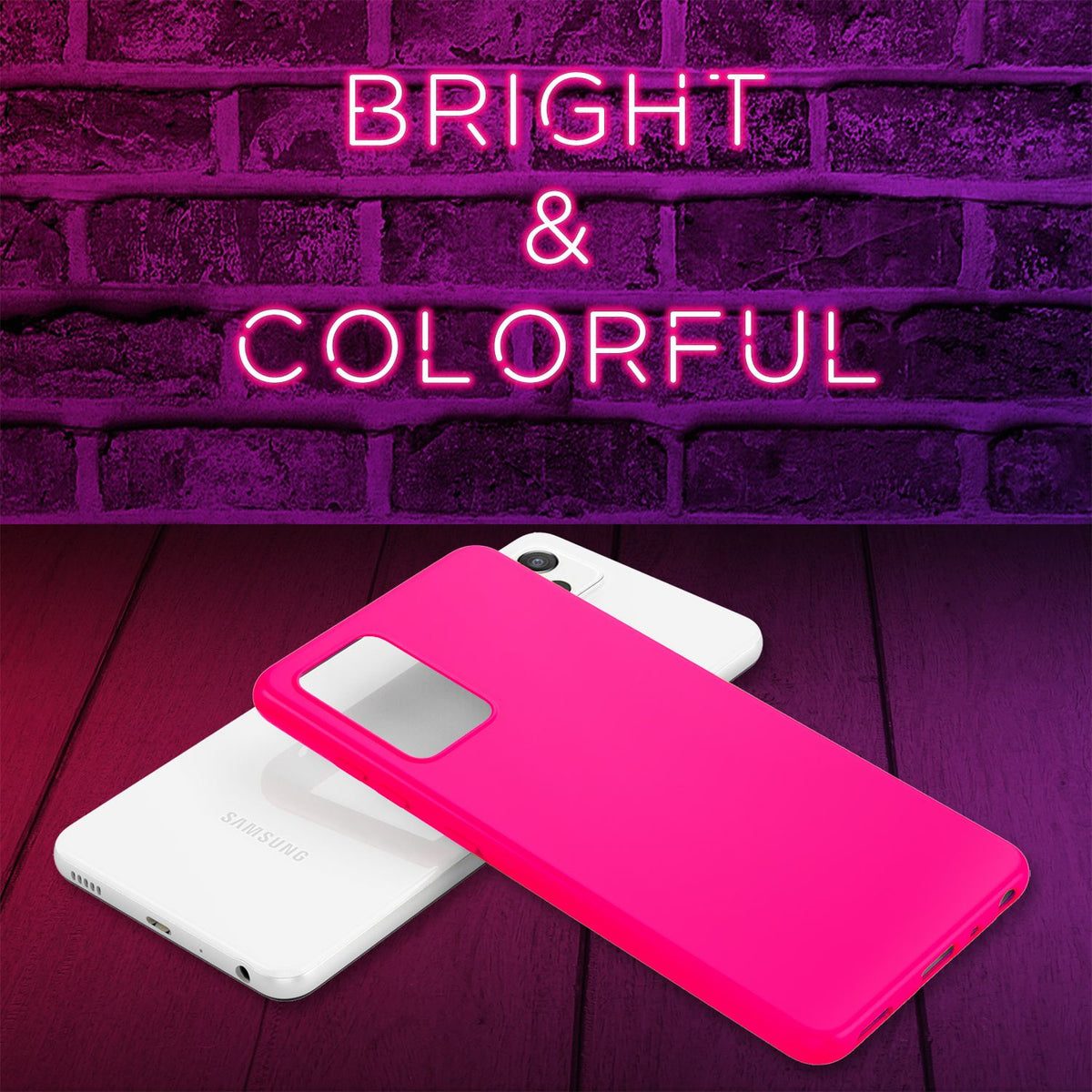 NALIA Neon Silikonhülle für Samsung Galaxy A52 / A52 5G / A52s 5G – Soft-Touch & Signal-Neon – NEONSHOCK (Matte Schutzhülle) – Marke aus Berlin