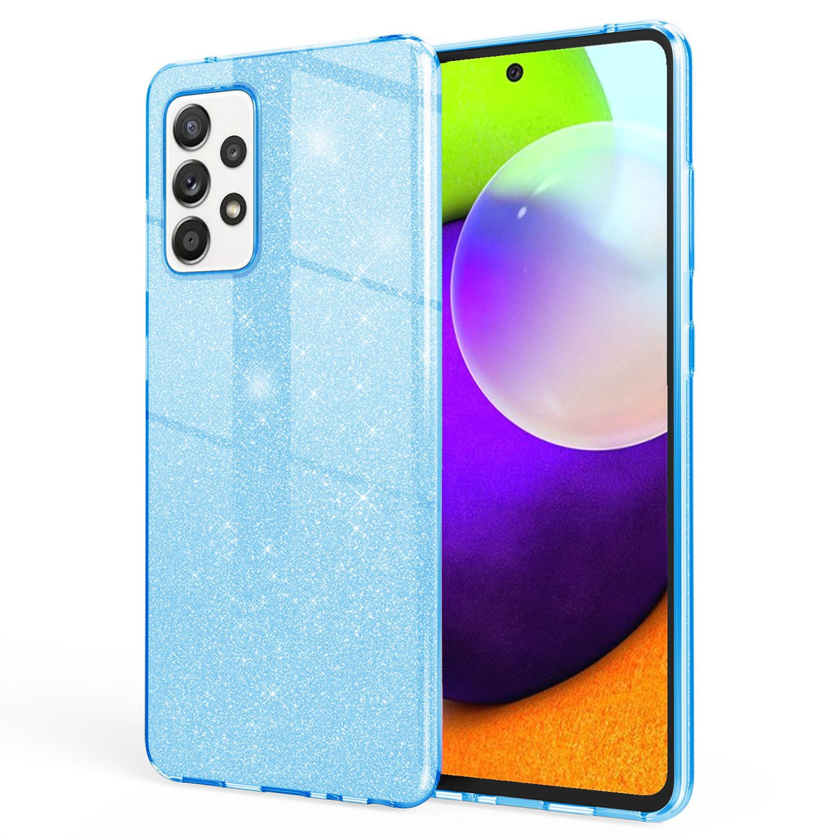 NALIA Glitzerhülle für Samsung Galaxy A52 / A52 5G / A52s 5G – Funkelnder Glitzer-Look & Grip – SHINEPOP (Silikon Case) – Marke aus Berlin