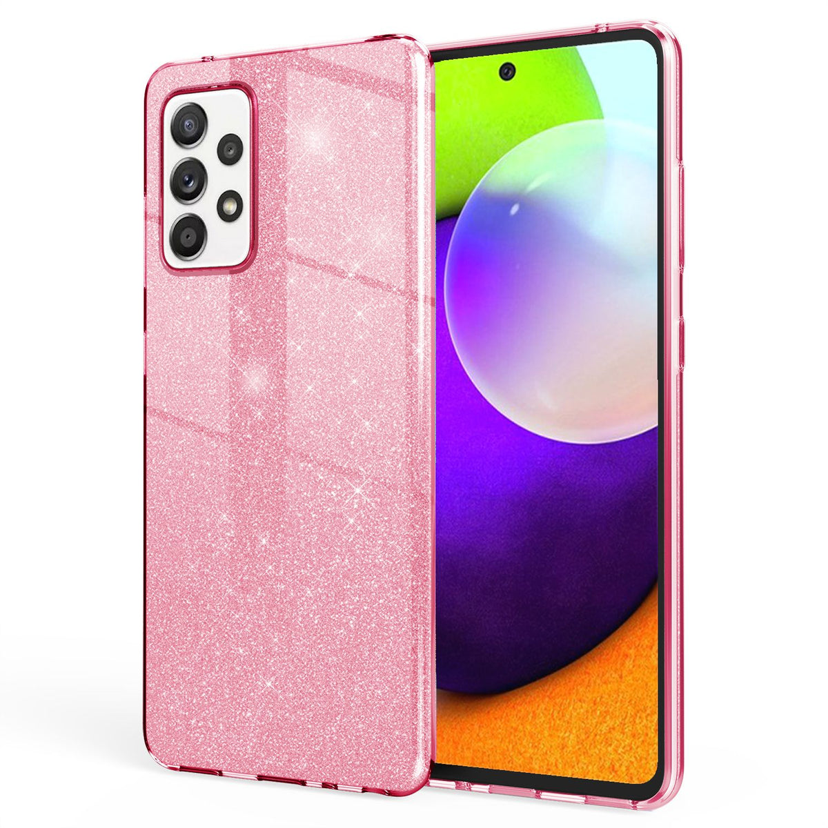 NALIA Glitzerhülle für Samsung Galaxy A52 / A52 5G / A52s 5G – Funkelnder Glitzer-Look & Grip – SHINEPOP (Silikon Case) – Marke aus Berlin