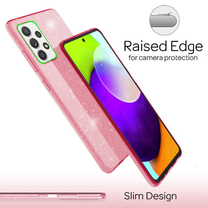 NALIA Glitzerhülle für Samsung Galaxy A52 / A52 5G / A52s 5G – Funkelnder Glitzer-Look & Grip – SHINEPOP (Silikon Case) – Marke aus Berlin
