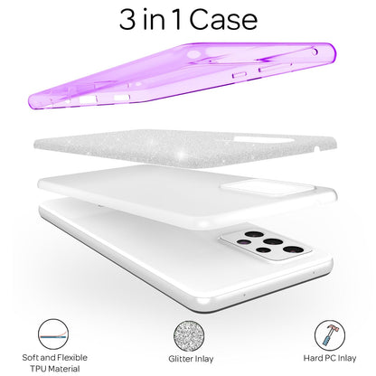 NALIA Glitzerhülle für Samsung Galaxy A52 / A52 5G / A52s 5G – Funkelnder Glitzer-Look & Grip – SHINEPOP (Silikon Case) – Marke aus Berlin